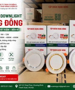 Đèn LED Downlight Rạng Đông chính hãng 7W 9W 12W do EC cung cấp